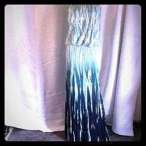 Strapless Maxi Dress Tie Dye Print